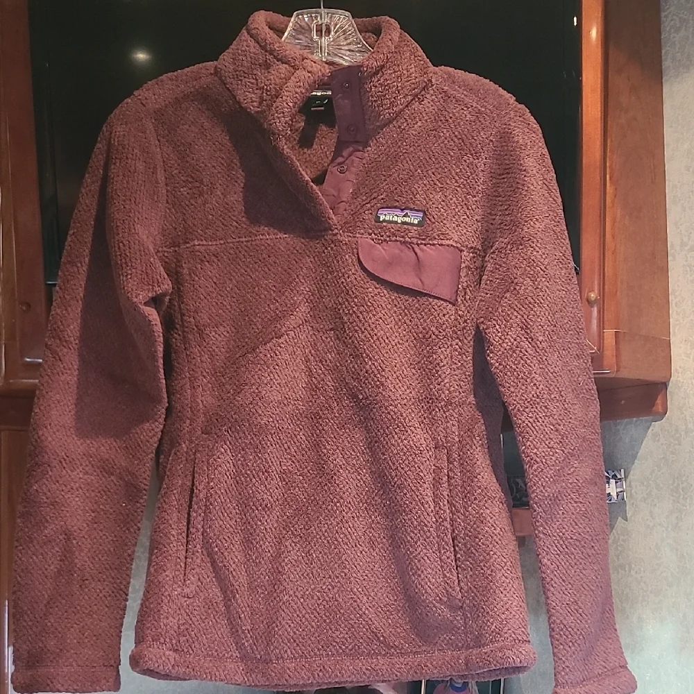 Patagonia Pullover Burgandy Polar Flece XS - Picture 1 of 11